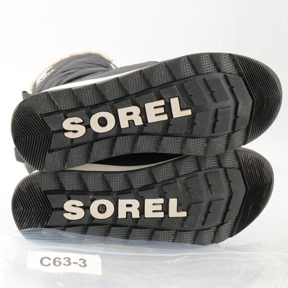 Sorel Women's Whitney II Boot Size 6 Waterproof Short Lace Up Black Nylon Winter - Picture 10 of 12